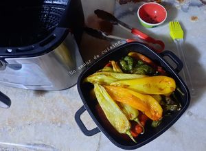 Une photo de Poivrons et piments forts cuits au air fryer 🫑🌶