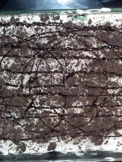 A picture of Q-tip's grasshopper ice cream cake.
