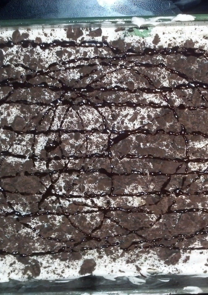 A picture of Q-tip's grasshopper ice cream cake.