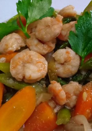 Foto resep Udang buncis wortel saus tiram