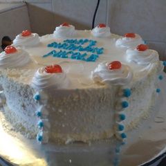 A picture of White forest cake#authors marathon.