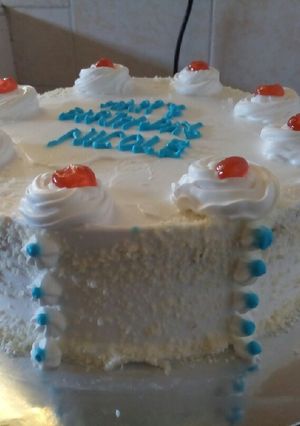 A picture of White forest cake#authors marathon.