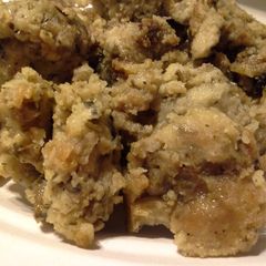 A picture of Mushroom and Sausage Sourdough Stuffing.