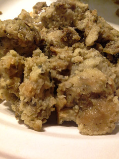 A picture of Mushroom and Sausage Sourdough Stuffing.