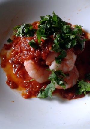 A picture of Hot 'n' Cold - Cold cooked prawns smothered in a hot tomato sauce! Delicious in the summer! - recipe to be posted later :).