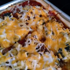 A picture of Home made pizza.