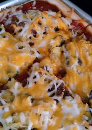 A picture of Home made pizza.