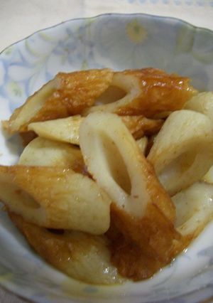 A picture of Chikuwa Simmered in Mentsuyu.