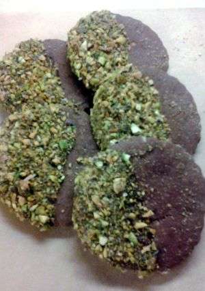 A picture of Chocolate Coconut Pistachio Cookies.