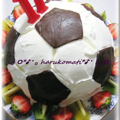 A picture of Soccer Ball Cake.