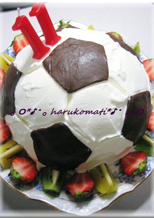 A picture of Soccer Ball Cake.