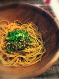 A picture of Natto Pasta Scented with Yuzu Pepper.