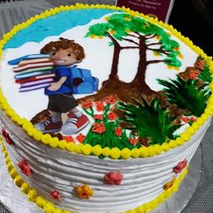 A picture of Vanilla flavoured Hand painted cake.