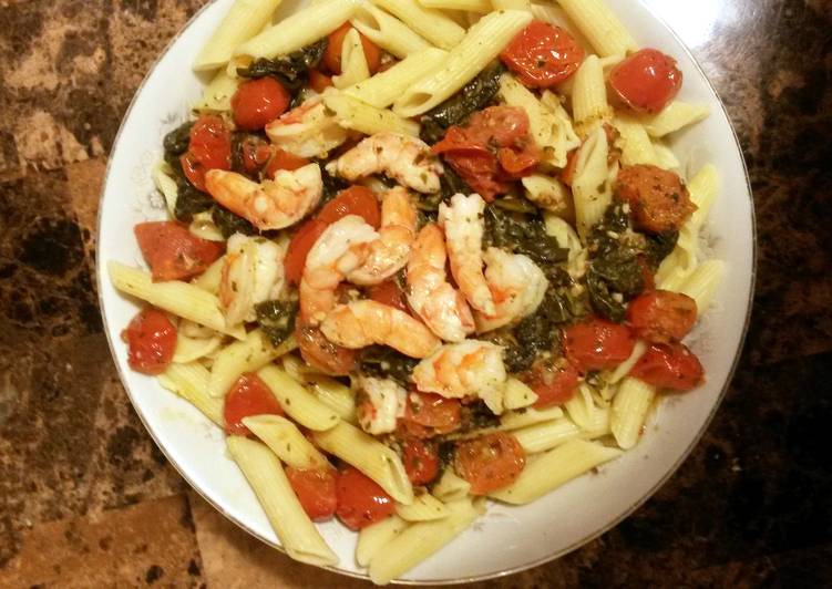 Recipe of Award-winning shrimp tomato spinach ziti