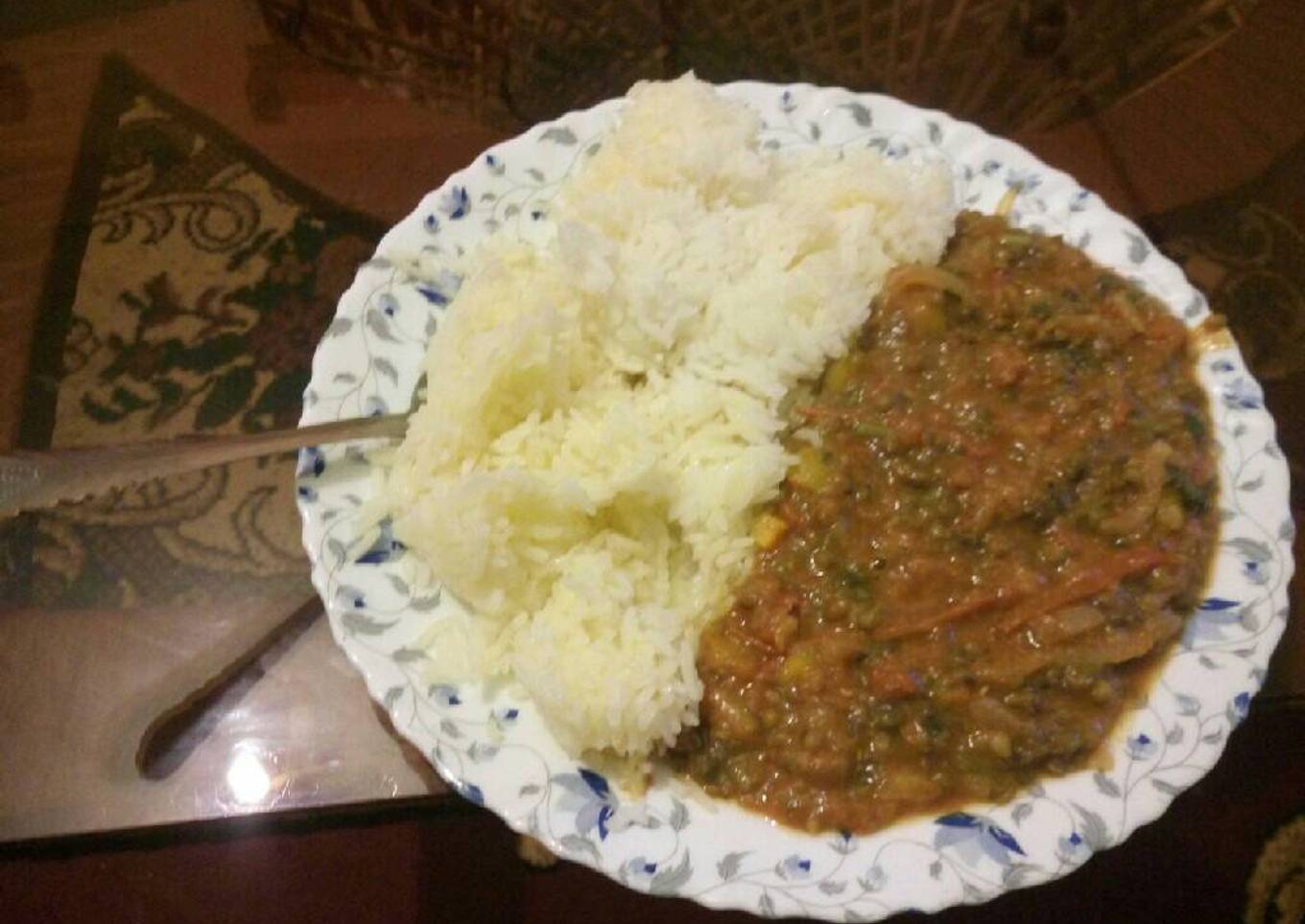 Margarine Rice & Spicy Green Grams (Ndengu)