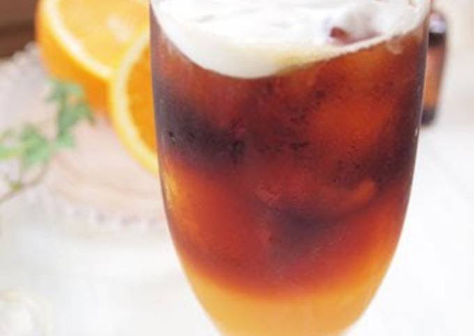 Fresh Orange-flavoured Iced Coffee for Summer