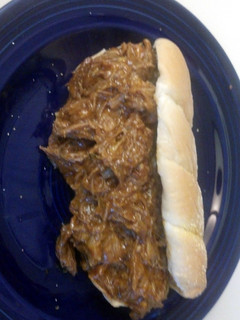 A picture of Oven Baked Pulled Pork with Apple Cider BBQ Sauce.