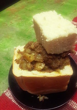 A picture of Durban bunny chow.