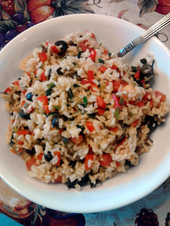 A picture of Warm Rice & Olive Salad.
