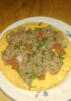 A picture of Ground beef ceviche.