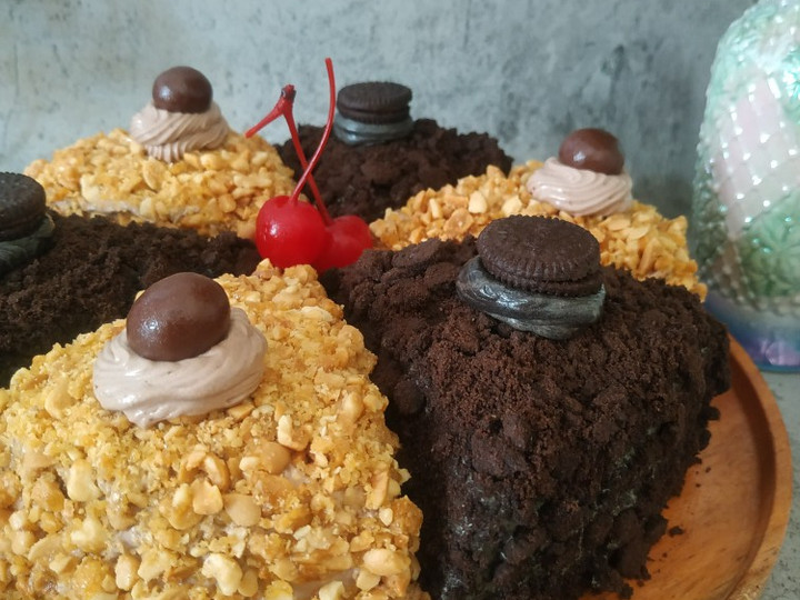 Resep Bolu chocolate putel topping nougat &amp;amp; oreo Anti Gagal