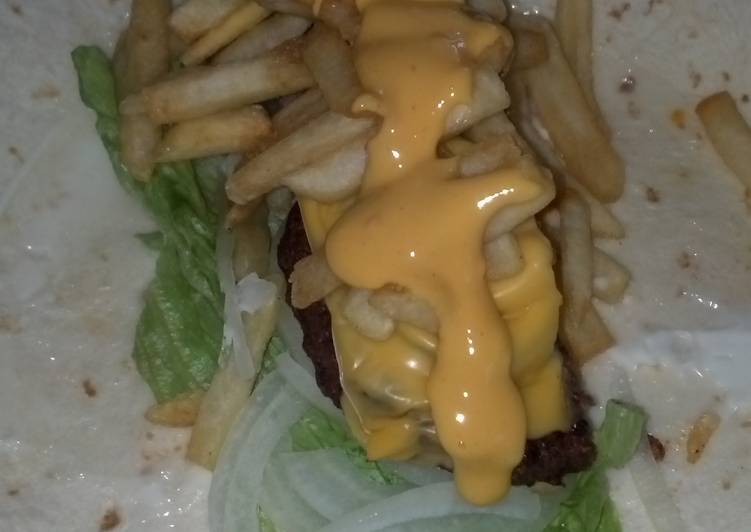 How to Prepare Quick The everything cheeseburger wrap