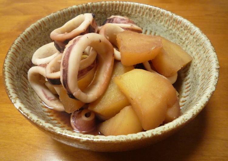 Simmered Squid and Potatoes