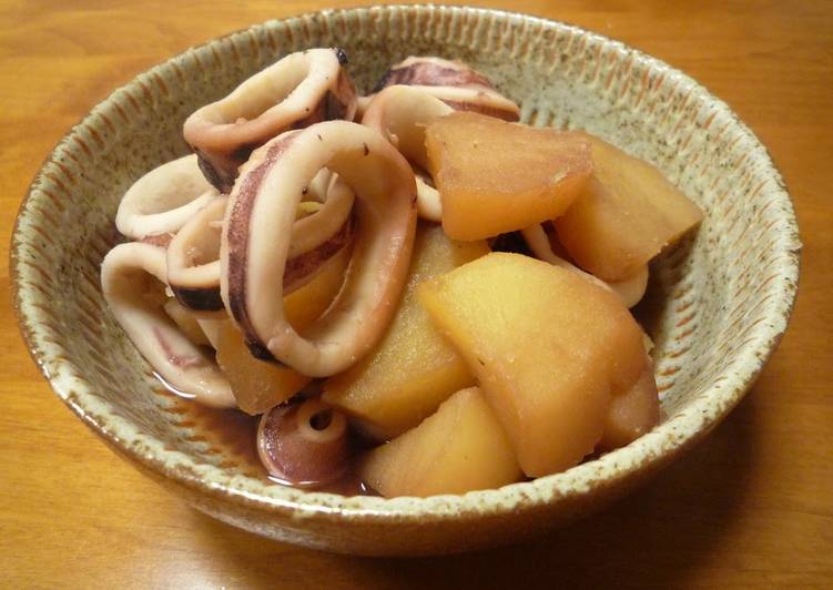 Steps to Make Speedy Simmered Squid and Potatoes