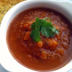 A picture of Vickys Spiced Aubergine Soup, GF DF EF SF NF.