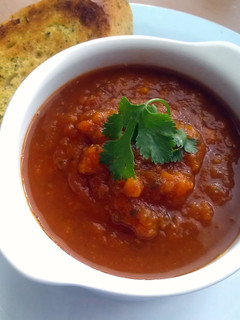 A picture of Vickys Spiced Aubergine Soup, GF DF EF SF NF.