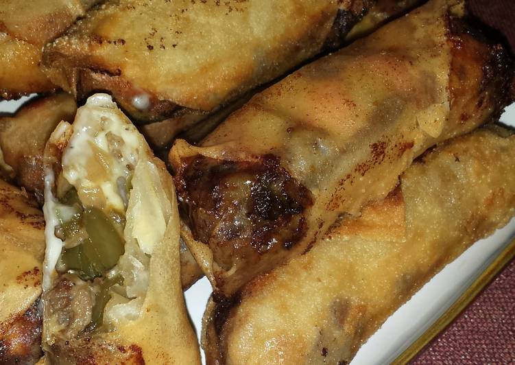 Recipe of Favorite Cheesesteak Spring Rolls