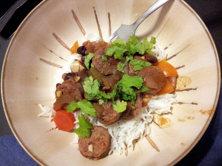 Easy Way Make Chicken and pork sausage and beans. the  Makes Drooling Makes you drool