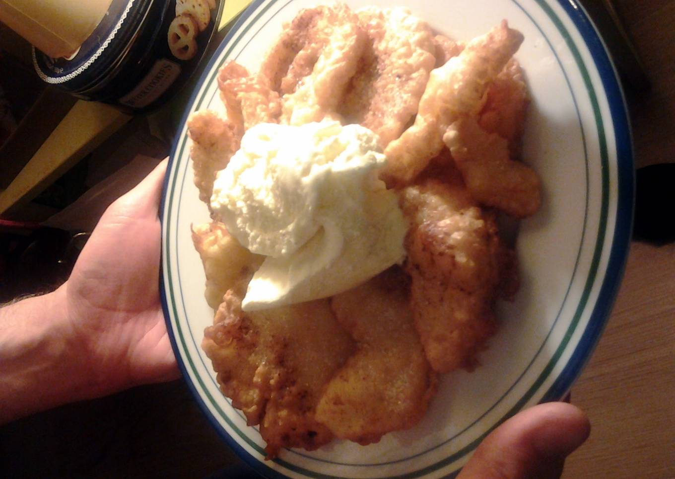 "Apfelkuchen" German Apples in viscous batter and vanila ice cream. such a nice German recipe!