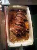 Brad's bacon wrapped stuffed venison loin