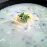Cream of potato and mushroom soup