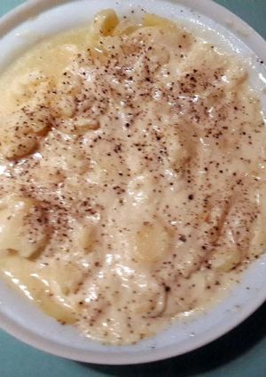A picture of Mercia's tangy potato salad..