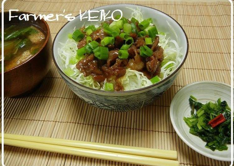 How to Make Super Quick Homemade [Farmhouse Recipe] Pork Rice Bowl with Plenty of Cabbage