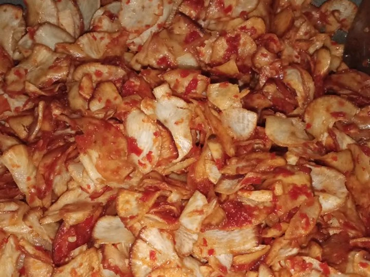 Langkah Gampang Membuat Resep Kripik singkong pedas yang Bikin Ngiler Anti Ribet, Lezat Sekali