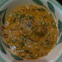 A picture of Ridi (beniseed) and Egusi soup.