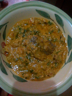 A picture of Ridi (beniseed) and Egusi soup.