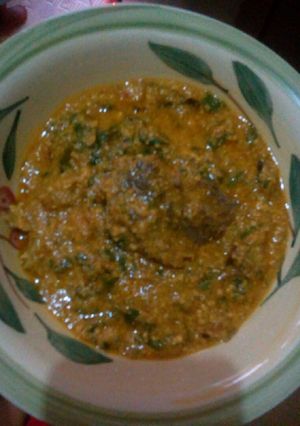 A picture of Ridi (beniseed) and Egusi soup.