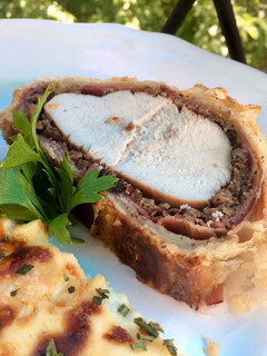 Pulykamell Wellington módra recept fotója
