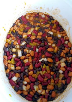 A picture of 3 Bean Vegan Chili.