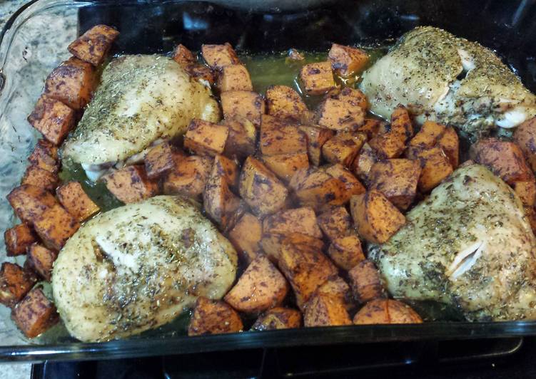 Sweet potatoes chicken