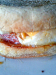 A picture of Bacon & Egg English Muffin.