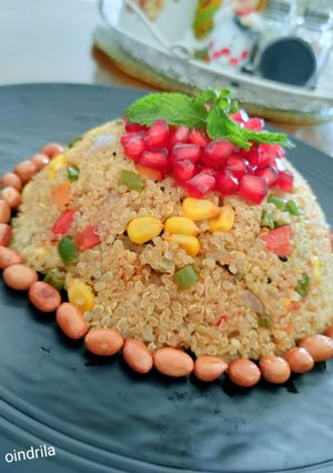 সুইট কর্ন ভেজিটেবলস কিনোয়া উপমা (sweet corn quinoa recipe in Bengali) রেসিপির প্রধান ছবি