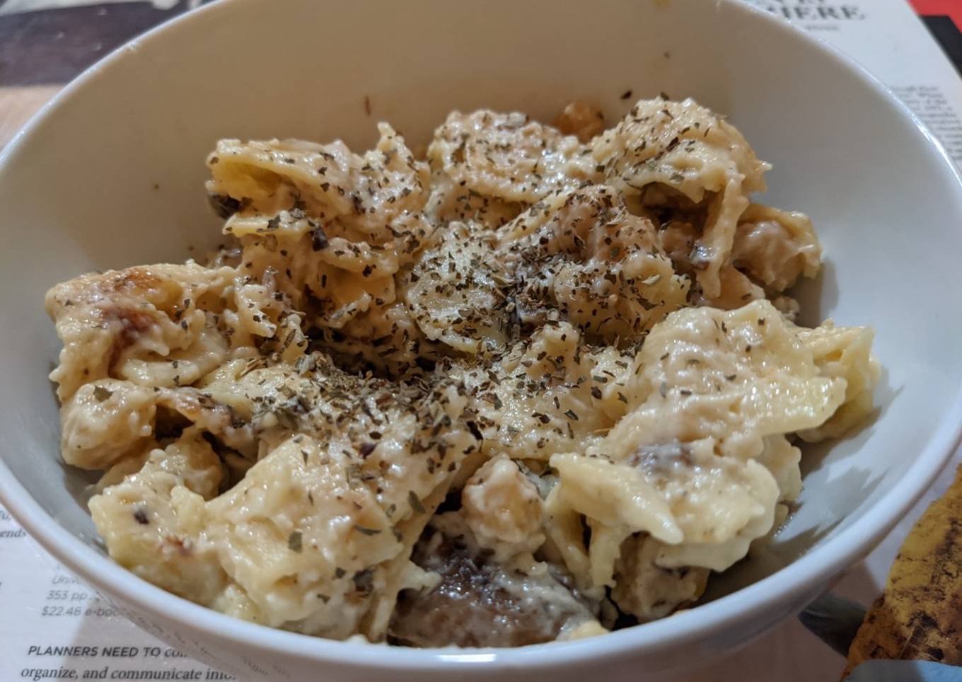 Baked mushroom ziti