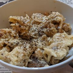 Baked mushroom ziti A picture of Baked mushroom ziti.