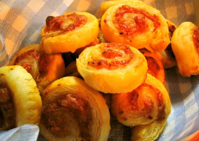 Pizza-Flavored Rolled Puff Pastries