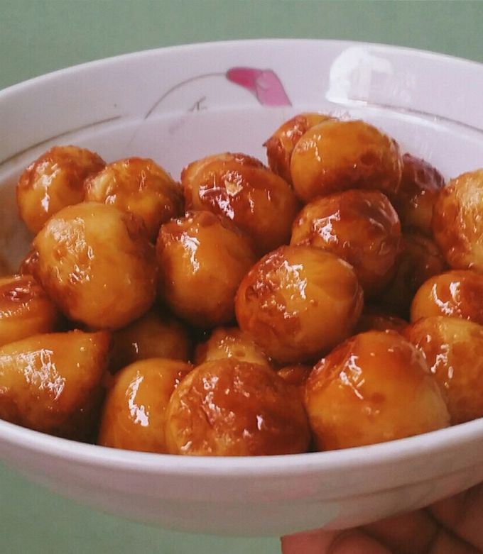 Hình của món Trứng cút kho chay 3 vị.